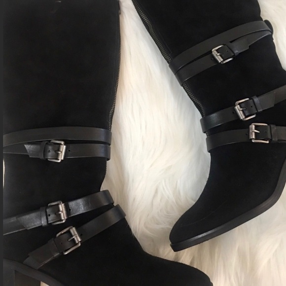 NEW Bernardo Bennie Black Leather Boots - Picture 2 of 5